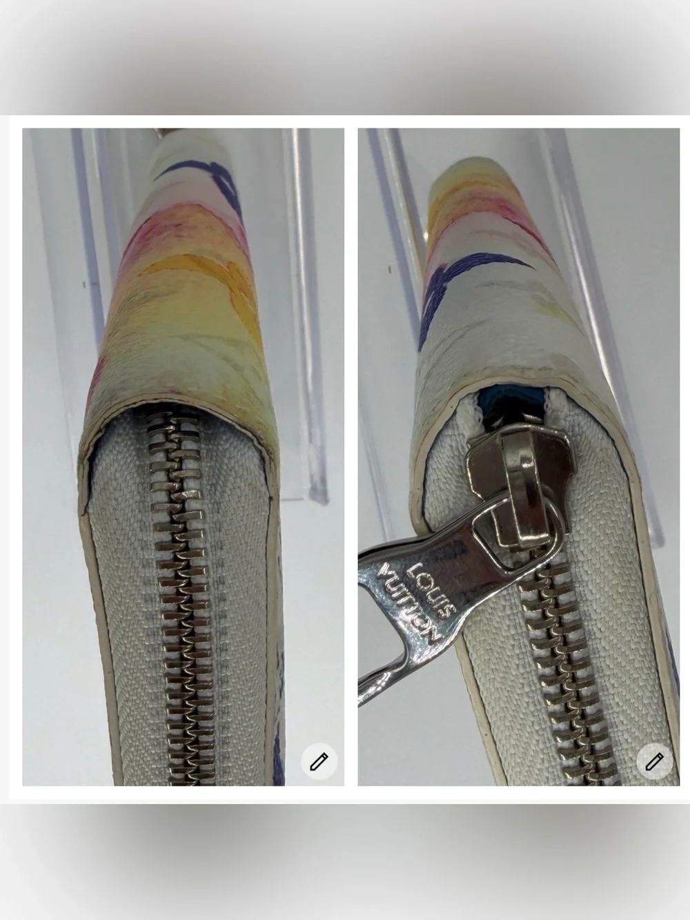 Louis Vuitton Zippy Watercolor Monogram Vertical Wallet Great Condition🩷💙💜💛 - Picture 10 of 12